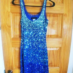 Blue Sparkly Mini Dress